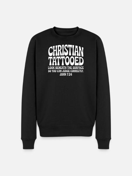 Christian Tattooed Look Beneath Surface - Men's Premium Organic Jumper - black