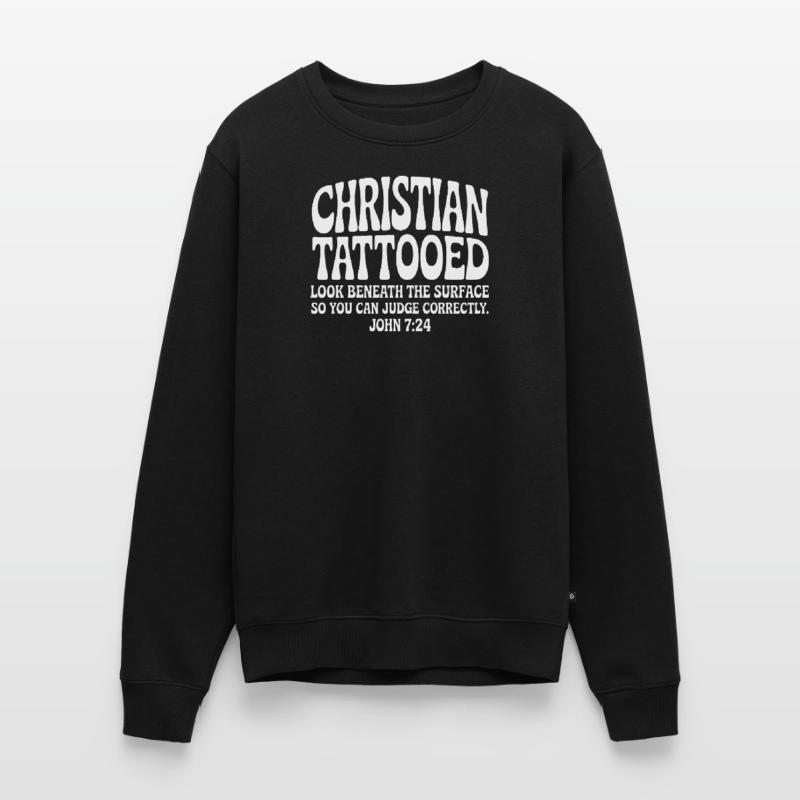 Christlich tätowierter Blick unter die Oberfläche Männer Premium Bio Pullover