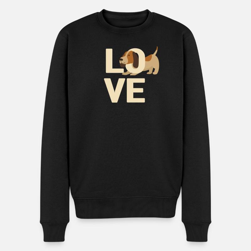 Ich liebe Hunde - Männer Premium Bio Pullover - Schwarz