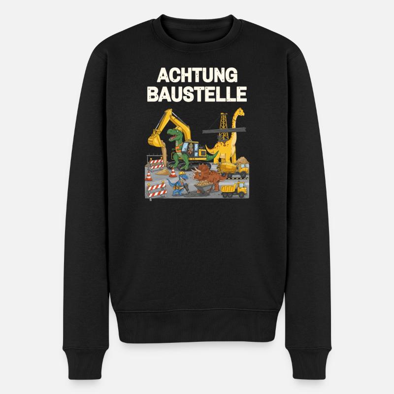 Site de construction de dinosaures - Pull Premium bio Homme - noir
