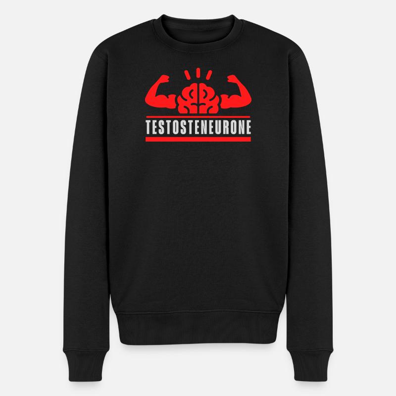 Testosteneuron - Männer Premium Bio Pullover - Schwarz