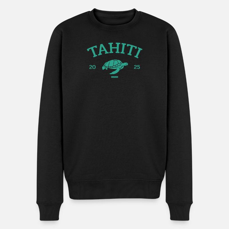 Tahiti - Turtle - French Polynesia - Schildkröte - Männer Premium Bio Pullover - Schwarz