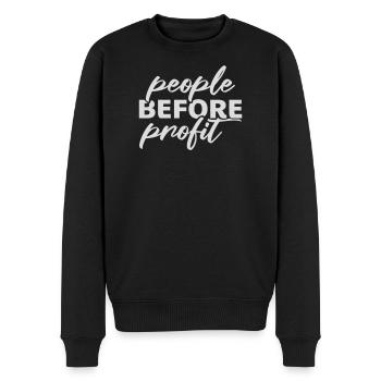 People Before Profit Aktivismus Gerechtigkeit Logo - Männer Premium Bio Pullover - Schwarz - Vorne - Nico (187cm)