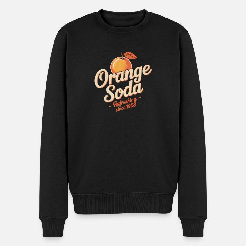 Orange Soda - Männer Premium Bio Pullover - Schwarz