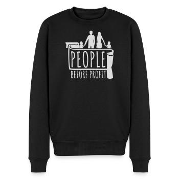 People Before Profit Aktivismus Gerechtigkeit Logo - Männer Premium Bio Pullover - Schwarz - Vorne - Nico (187cm)