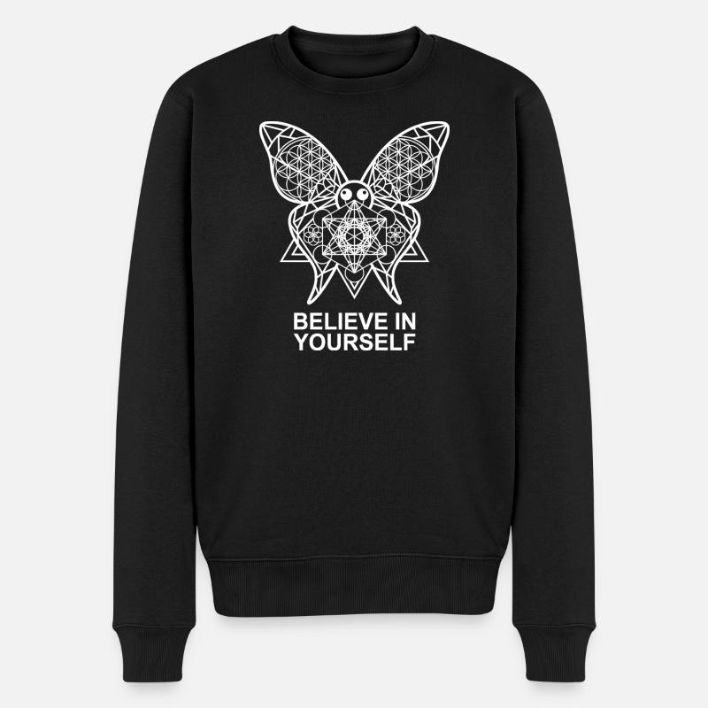 Crois en toi, papillon - Pull Premium bio Homme - noir