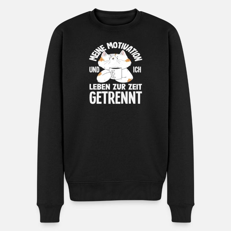 Chat drôle sans motivation - Pull Premium bio Homme - noir