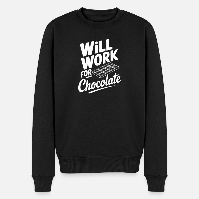 Wird für Schokolade funktionieren - Männer Premium Bio Pullover - Schwarz