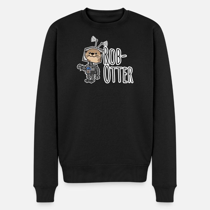 Rob-Otter - Halb Otter halb Roboter Flachwitz! - Männer Premium Bio Pullover - Schwarz
