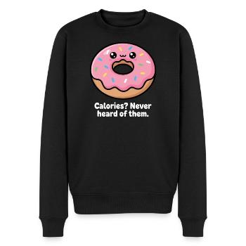 Kicherndes Donut Meme Spruch - Männer Premium Bio Pullover - Schwarz - Vorne - Nico (187cm)