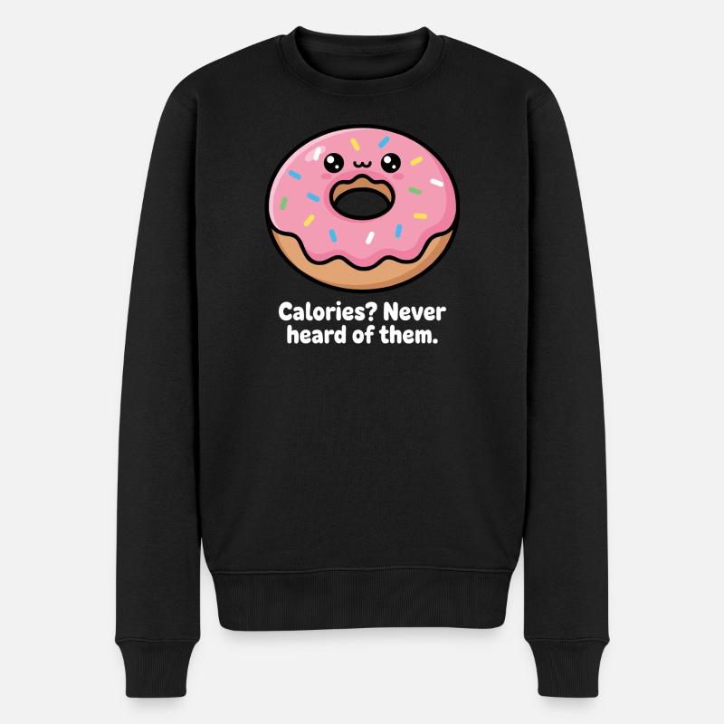 Kicherndes Donut Meme Spruch - Männer Premium Bio Pullover - Schwarz