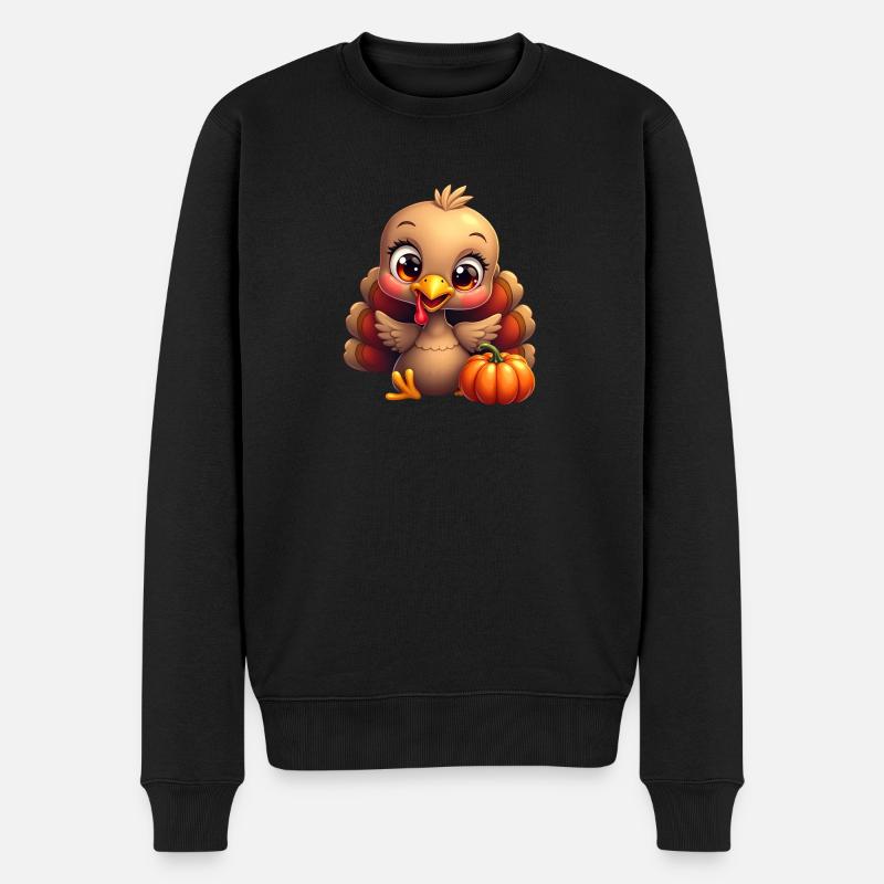 Thanksgiving Truthahn Baby - Männer Premium Bio Pullover - Schwarz