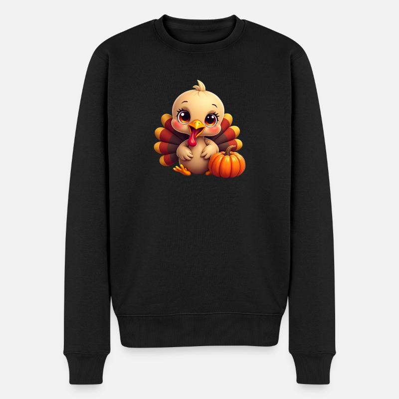 Thanksgiving Truthahn Baby - Männer Premium Bio Pullover - Schwarz
