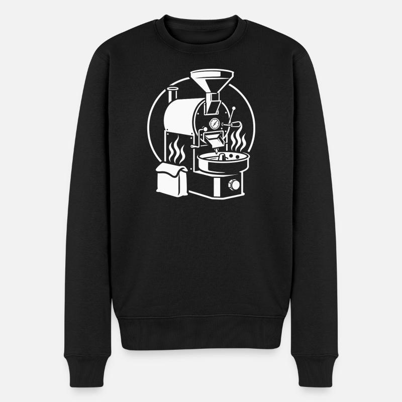 Rösterlinie Kunst-Kaffee-Skizze - Männer Premium Bio Pullover - Schwarz