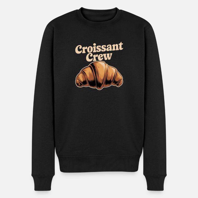 Croissant Crew - Männer Premium Bio Pullover - Schwarz