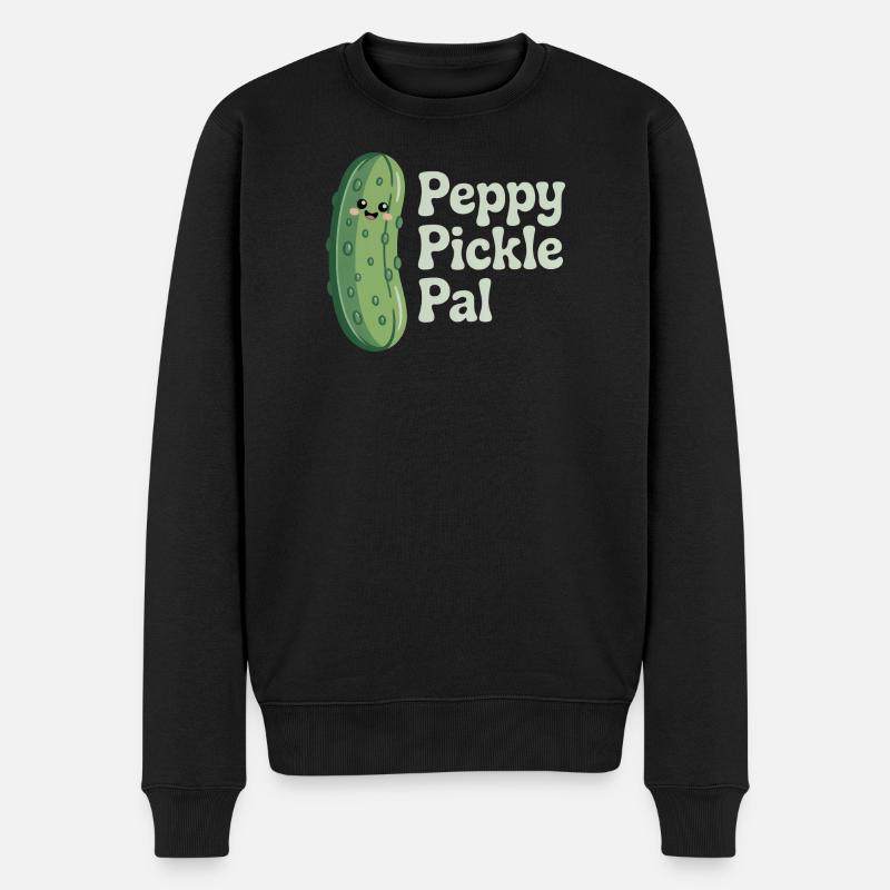 Peppy Pickle Pal - Gurke - Männer Premium Bio Pullover - Schwarz