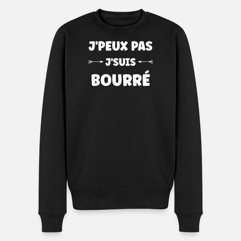 Ich kann nicht, ich bin betrunken - Männer Premium Bio Pullover - Schwarz