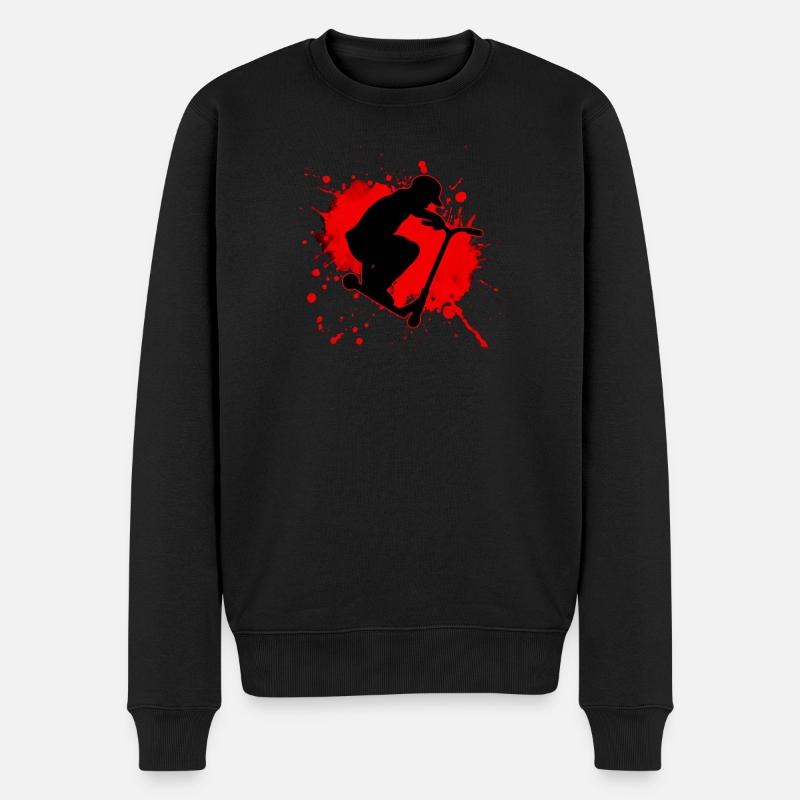 Scooter stunt it - Männer Premium Bio Pullover - Schwarz