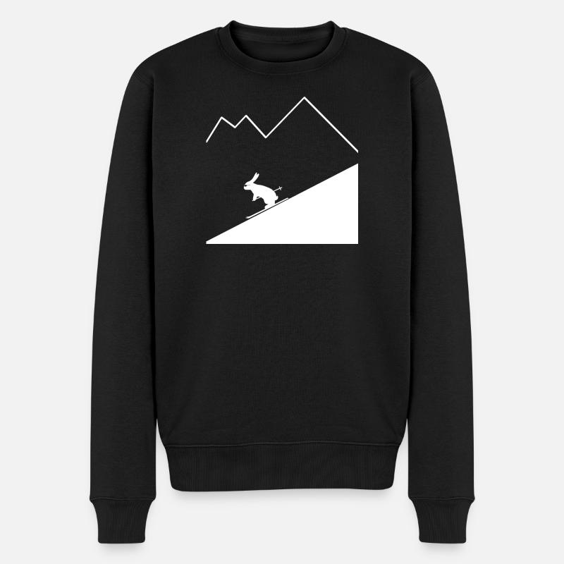 Rabbit Skier - Männer Premium Bio Pullover - Schwarz