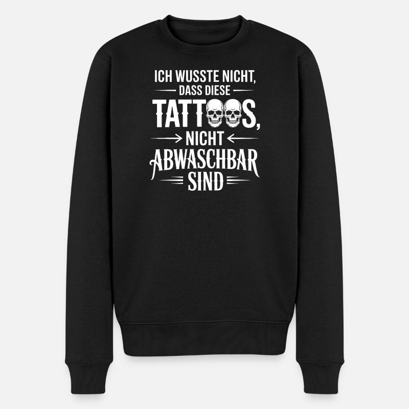 Tatouages non lavables : Déclaration - Pull Premium bio Homme - noir