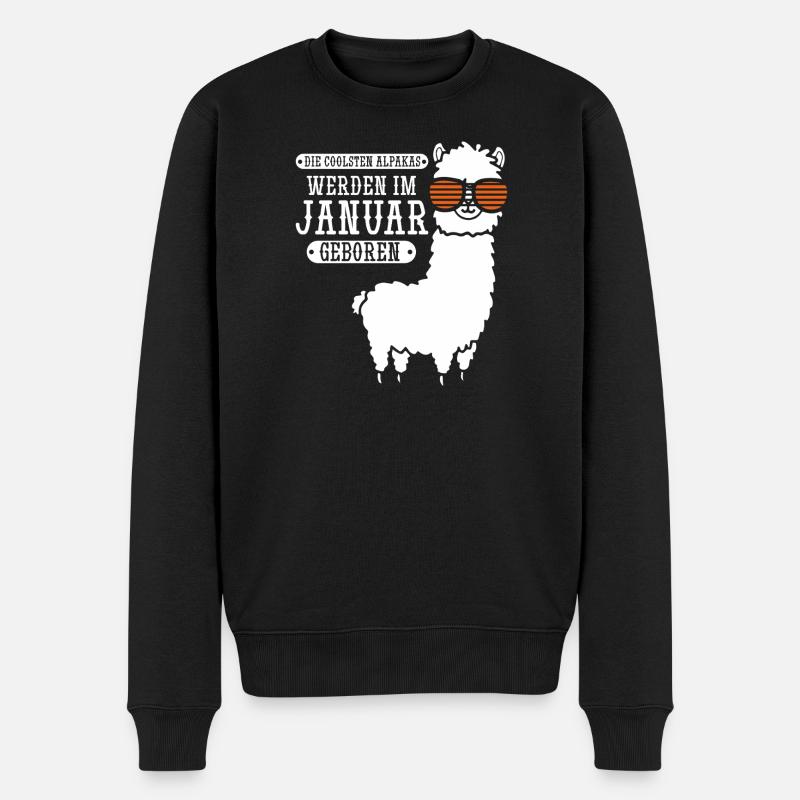 Anniversaire de janvier : Alpaga Drôle - Pull Premium bio Homme - noir