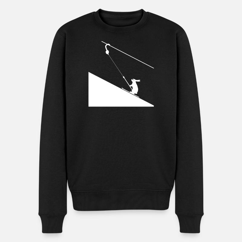 Haseklettern am Seil - Männer Premium Bio Pullover - Schwarz