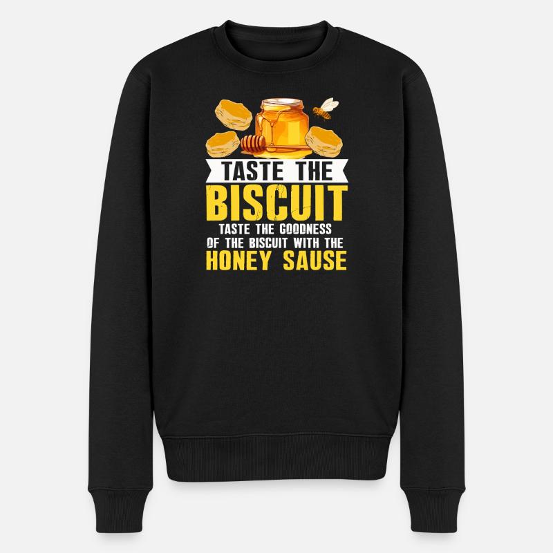 Honey Biscuit Slogan Tee - Men's Premium Organic Jumper - black