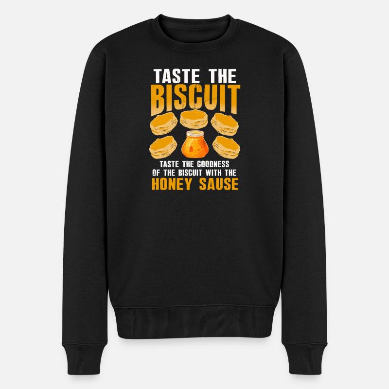 Biscuit Bliss mit Honigsauce - Männer Premium Bio Pullover - Schwarz