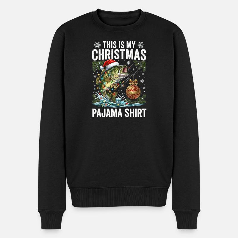 Chemise de pyjama poisson de Noël - Pull Premium bio Homme - noir