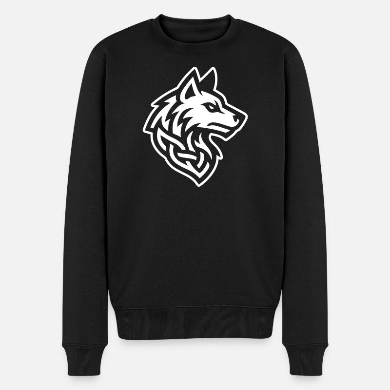 Tête de Loup Nordique - Pull Premium bio Homme - noir