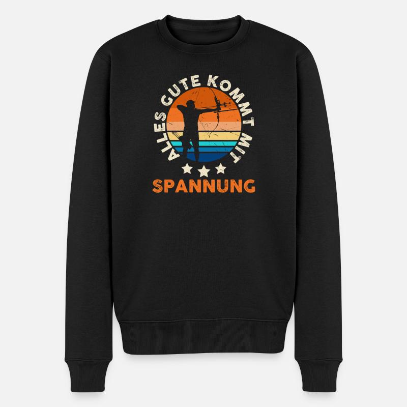 Bogenschütze Bogensport Bogenschießen - Männer Premium Bio Pullover - Schwarz