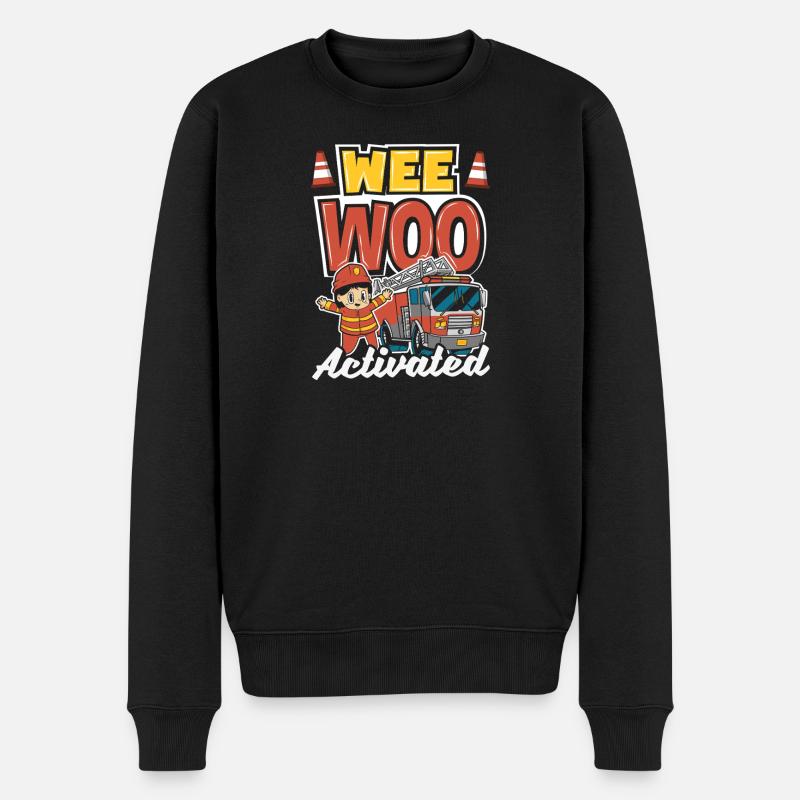 Wee Woo Squad Fire Tiny Feuerwehrmann - Männer Premium Bio Pullover - Schwarz