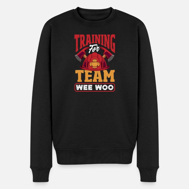 Wee Woo Squad Fire Tiny Firefighter - Men's Premium Organic Jumper - black