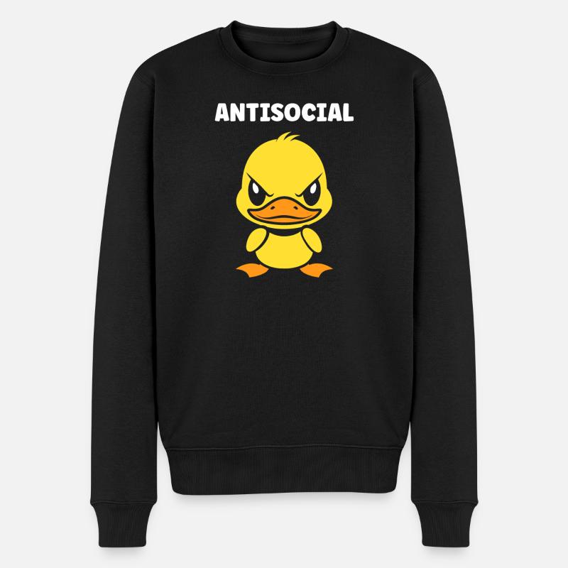 Grummelige, asoziale Ente - Männer Premium Bio Pullover - Schwarz