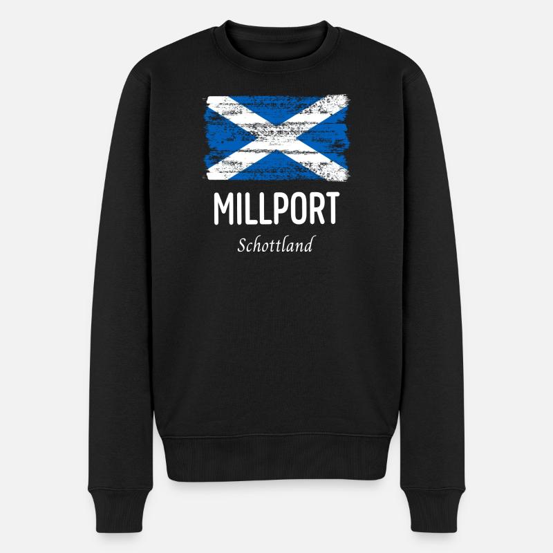 Millport - Männer Premium Bio Pullover - Schwarz