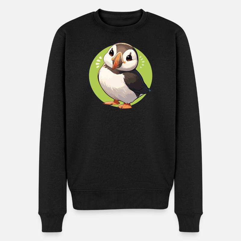 Puffin Papageientaucher - Männer Premium Bio Pullover - Schwarz