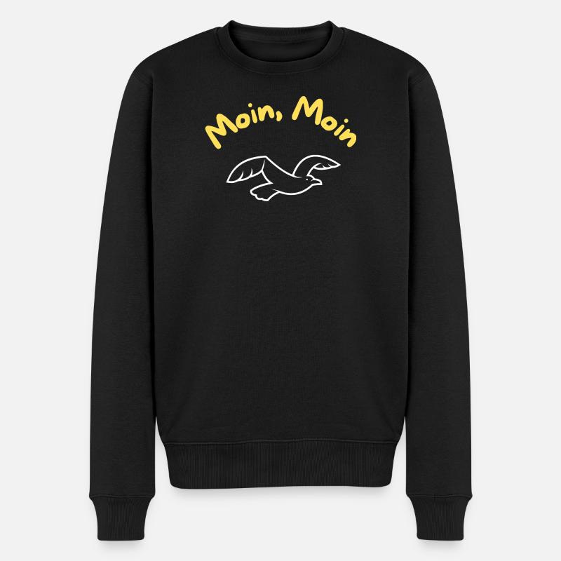 Meins Meins Möwe Küstenfigur - Männer Premium Bio Pullover - Schwarz