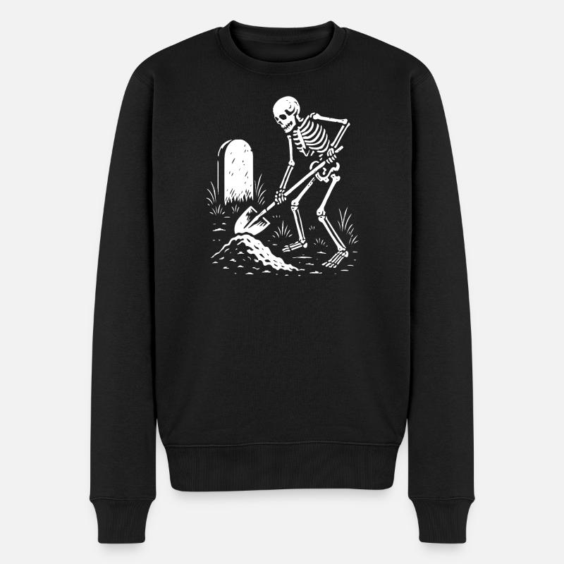 Fouilles de squelettes dans un cimetière - Pull Premium bio Homme - noir