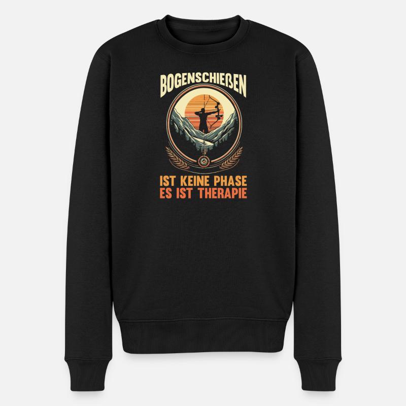 Bogenschütze Bogensport Bogenschießen - Männer Premium Bio Pullover - Schwarz