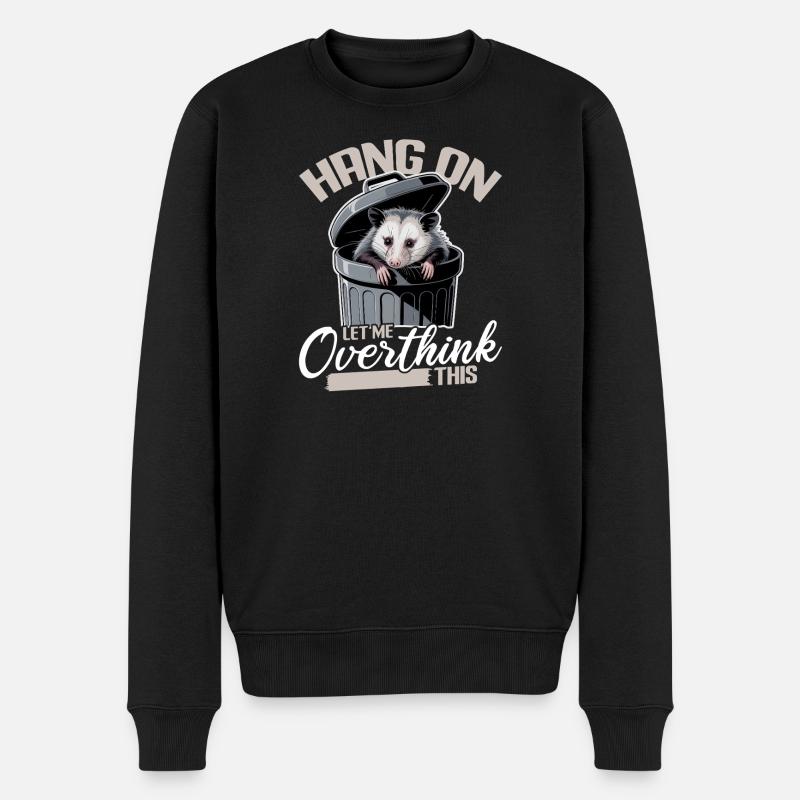 Funny Opossum - Männer Premium Bio Pullover - Schwarz