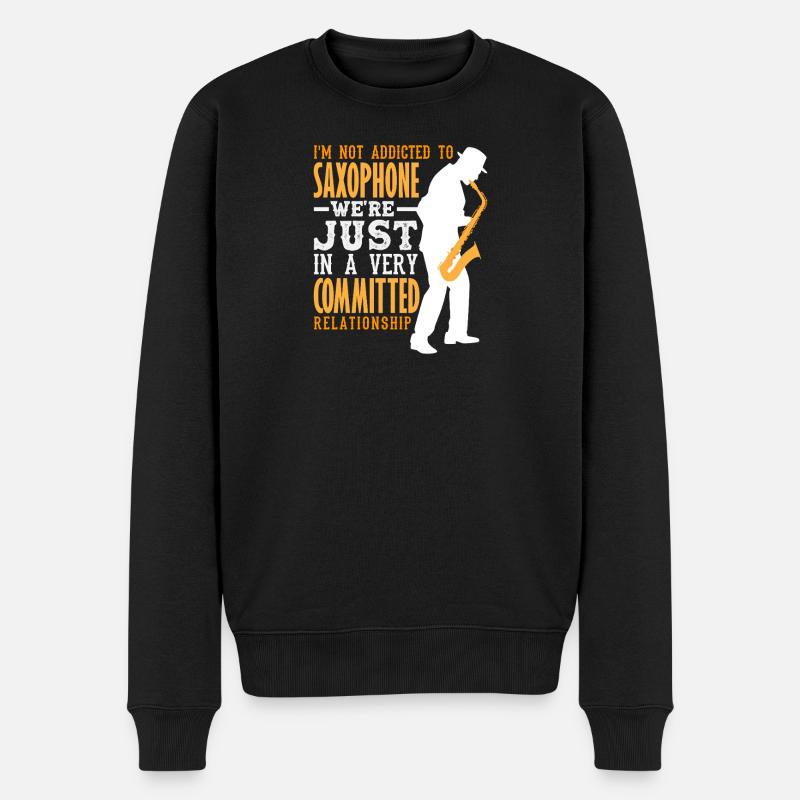 Saxophon Hobbymusiker Bandmitglied Saxophonist - Männer Premium Bio Pullover - Schwarz