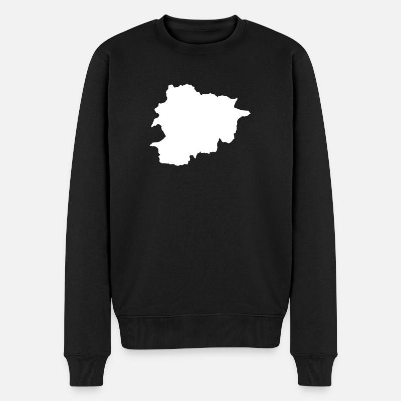 Andorra Kontur Silhouette - Männer Premium Bio Pullover - Schwarz