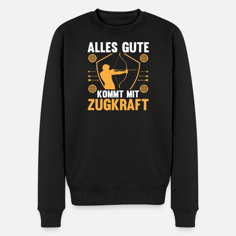 Bogenschütze Bogensport Bogenschießen - Männer Premium Bio Pullover - Schwarz