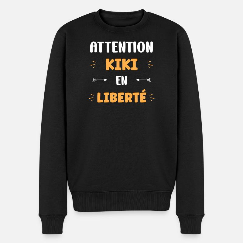 Attention Kiki en Liberté - Pull Premium bio Homme - noir