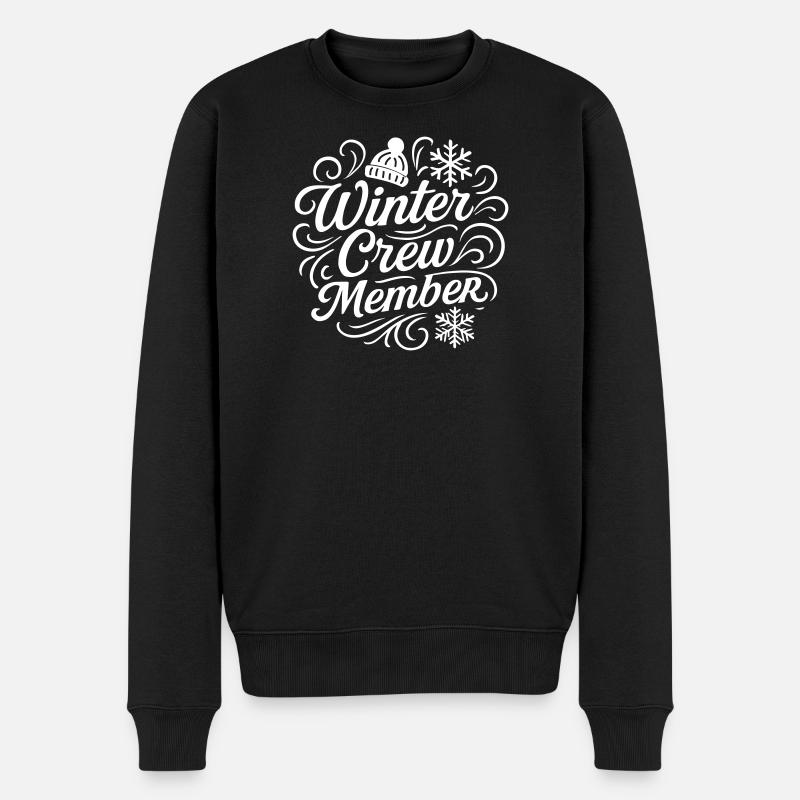 Winter Crew - Männer Premium Bio Pullover - Schwarz