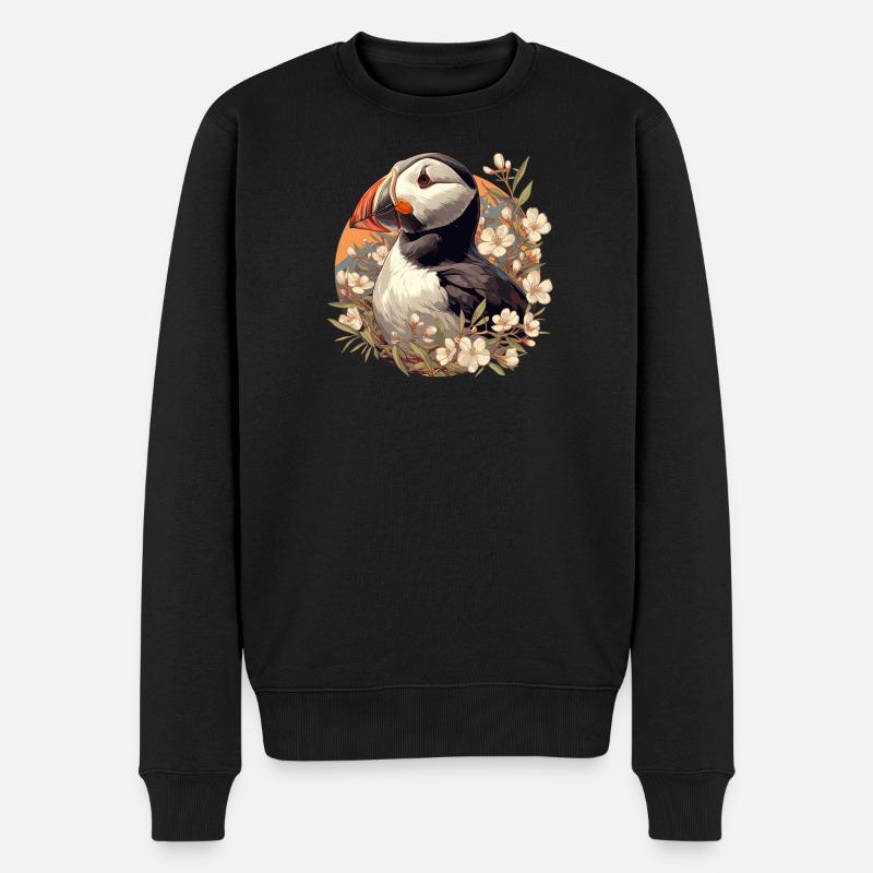 Puffin Papageientaucher - Männer Premium Bio Pullover - Schwarz