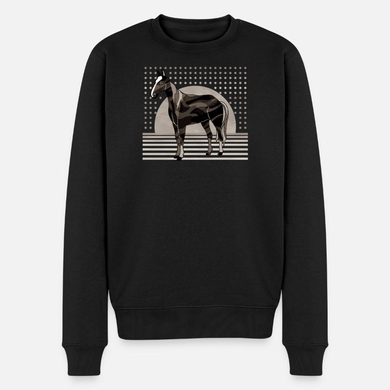 Pferd - Männer Premium Bio Pullover - Schwarz