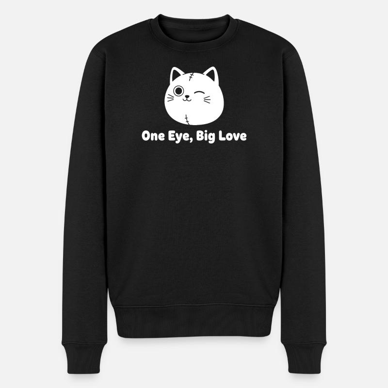 Chat Mouillé Patchwork Love - Pull Premium bio Homme - noir