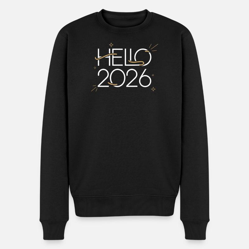 Neon Hello 2026 - Pull Premium bio Homme - noir