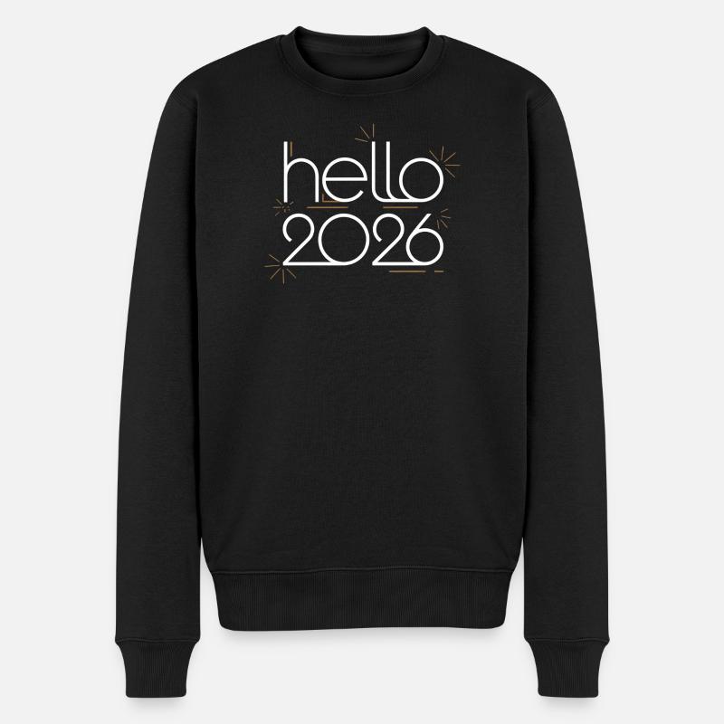 Hallo Neon-Feuerwerk 2026 - Männer Premium Bio Pullover - Schwarz